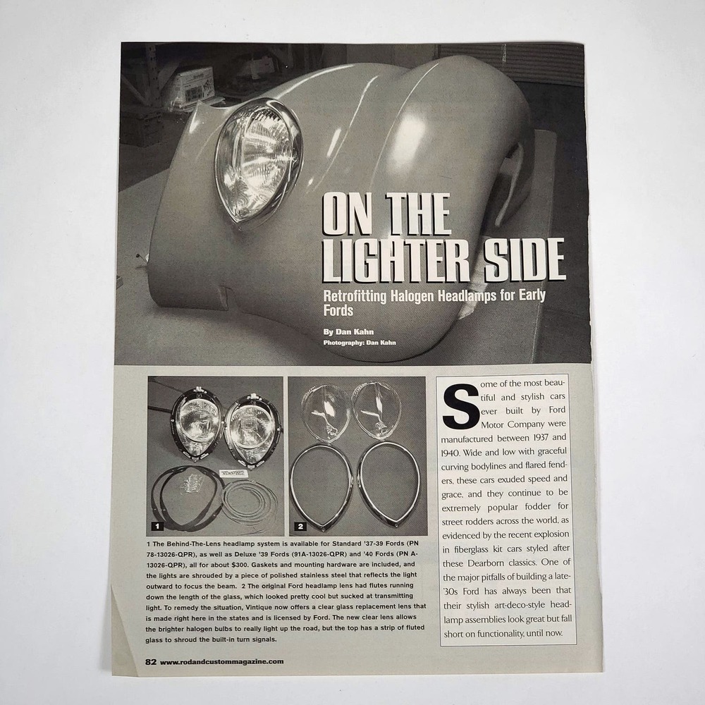 Ford Retro-Fit "On the Lighter Side" 3pg Print‎ Article 2003 Rod & Custom 8.5x11